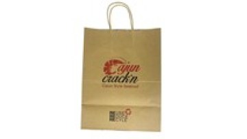 Eco-friendly manufacture customize LOGO full color print kraft paper gift bag supermarket takeaway shopping bag with handles1
