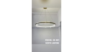 Acrylic cover LED gold modern ring chandelier