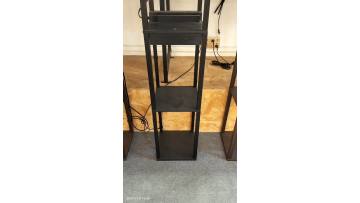 Shelf floor lamp with USB charger port and cell phone holder