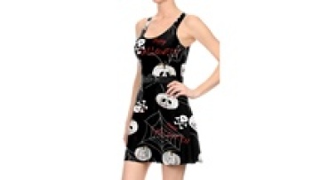 Halloween Women black Dress  pumpkin and spiderweb Design Ladies Sleeveless Dresses Personalised Customize Name Halloween sexy C1