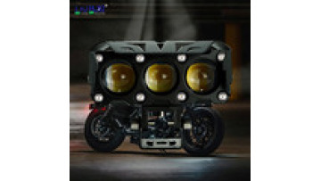 HJG Mini double led hjg Fog Lights Work Lamp Car Spotlight Hi/lo Beam Dual Colors 3 Led Projector Lens Motorcycle Headlights1