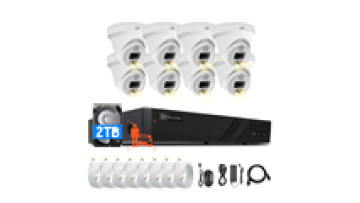 8CH 4K NVR Kit with 6MP IP Cameras, 2-Way Audio, 8 Turrets, 2TB HDD, and H.265 Compression1