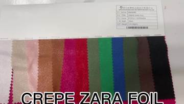 Wholesale new design woven white golden crepe luxury dyed  gold foil 100% polyester fabric for dress1