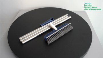 Topwill Bathroom Tile Scrubber Cleaning Brush 2 In 1 Stiff Bristle Brush with  Scraper Floor Scrub Brush with Long Handle1