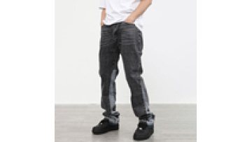 Men Black Straight Loose Fit Flared Denim Jeans Bulk Wholesale Summer Work Trousers1