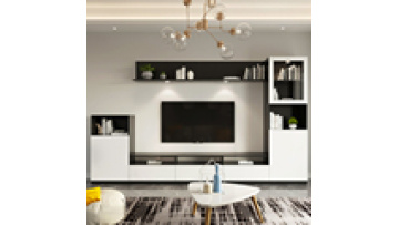 Nordic TV cabinet black and white modern minimalist  combination wall cabinet high wall hanging background wall cabinet1