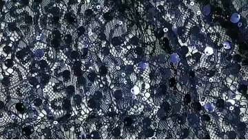 2024 Hot Dark Blue Tulle 3d High Quality Lace Sequin Evening Dress Fabric1