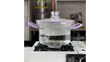 gliass cooking pot-purple