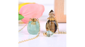 2025 Natural Crystal Crafts Healing Stone Oil Bottle Pendant Crystal Perfume Bottle Necklace1