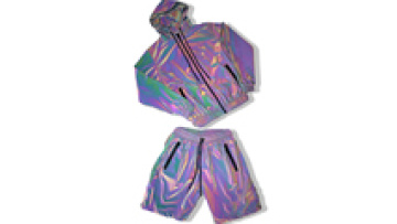 Custom Streetwear Windbreaker Tracksuit 100% Nylon Reflective Fabric Windbreaker Short Set for Men1