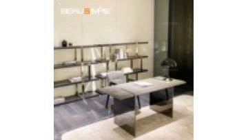 Minimalist modern style study table stainless steel computer table and chair set simple home office furniture work writing desk1