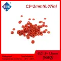 5PCS/lot Red Silicone rubber oring VMQ CS 2mm OD5/6/7/8/9/10/11/12/13mm ORing Gasket Silicone O-ring waterproof Silica gel