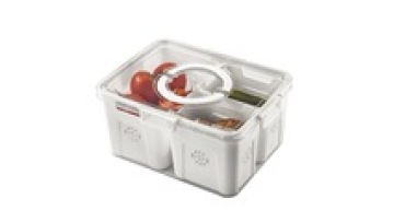 New design high quality vegetable and fruit drain basket preservation box with handle1