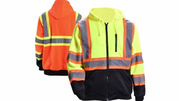 High Visibility Black Bottom Zip-Up Fronts Pullover Fleece Sweatshirts Reflective Hoodie1