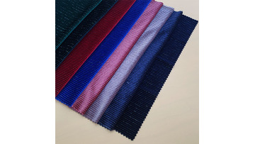 Hot Selling Polyester Elastic Stripe Lurex Velvet Knitted Fabric For  Women Garment1