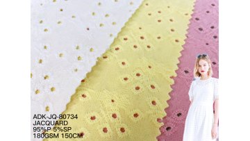New design factory price wholesale garment textiles  95% polyester 5% spandex white  jacquard fabric for dress woman material1