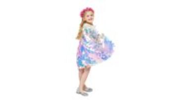 High Quality Mermaid Princess Colorful Shiny Sequined Cloak Girls Sweet Anime Capes for Halloween Party1