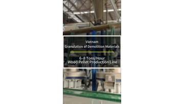 Vietnam 6-8 ton/hour wood material granulation production line