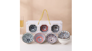 Underglaze colored bowl gift box ceramic bowl