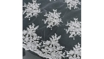 High quality 2021 african tulle mesh fabric fashion ribbon embroidery fabric for Nigerian French white bridal lace fabric1