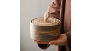 Handmade Japanese Pottery Tea Coffee Sugar Canister with Lid1