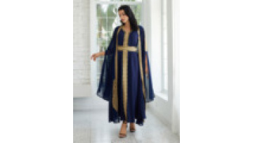 Luxury Chiffon Middle East Muslim Women's Open Abaya Jellabiya Set Dubai Sequined Islamic Kaftan Ramadan Dress with Slit Sleeves1
