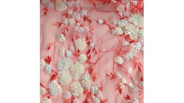 2021 High Quality Best Seller Red Embroidery Lace Sequin Mesh Ladies Dress Fabric For Wedding Latest1