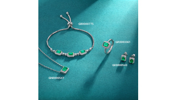 2021 Hot sale Jewelry S925 Silver Charm Adjustable Bracelets Lab Grown Emerald Stone for WOMEN'S Gift Party1