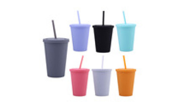 Double Plastic Sippy Cup - Candy Color 16oz Coffee Cup1