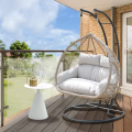 Patio Swing With Stand Outdoor Furniture Set Kids Adults Garden Relax Hammock Double Wicker Rattan Hanging Egg Swing Chair