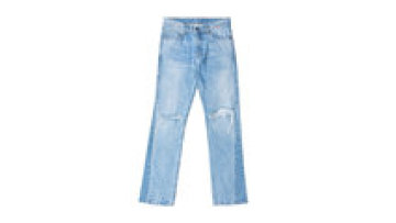 High Quality Men Custom Light Blue Denim Distressed Baggy Carpenter Flare Jeans1