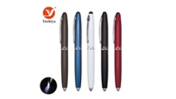 Custom Logo Aluminum Ningbo Stationery Stylus Light Pen with LED and Ballpoint Pen1