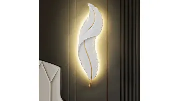 Modern LED Dimmable Wall Sconce with Elegant Feather Design Lamp1