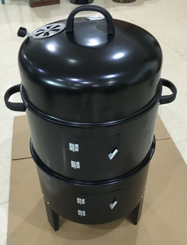 Steel Heavy Duty Black 3 in 1 Smoker bbq grill  Charcoal BBQ Grill barbecue grill