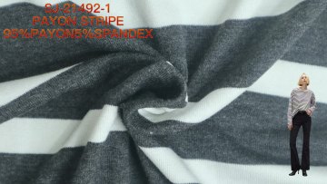 Garment Trousers Stretch Knitted Stripes Rib Rayon Spandex Stripe Fabric for clothing1