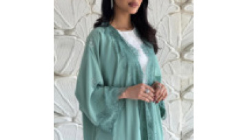 Modest Women Open Abaya Arabian Dubai Muslim Dresses Kaftan Loose Lace Long Coat Temperament Abaya Islamic Clothing Dress1