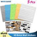 Wall paper 3D Self-Adhesive Brick Marble Imitation Embossed DIY For Kids Room Kitchen Bedroom Waterproof Sticker 3D Wallpaper