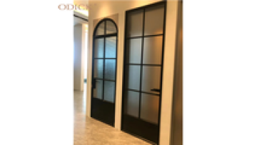 French style residential interior high quality aluminum glass swing door grill design1