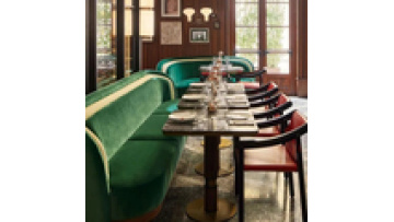New design commercial furniture cafe I shape leather and wood sectional booth sofa for bench restaurants1