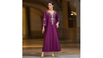 Modest Plus Size Solid Diamonds Linen Arab Abayas for Women Basic Full Sleeve V Neck Casual Loose Kaftan Dress1