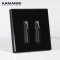 KAMANNI Luxury Light Switch LED Indicator Crystal Tempered Glass Piano Key Model design White Push Botton Wall Switches 220V New