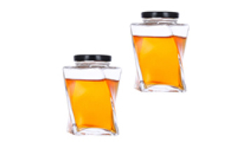 Thickened Honey Glass Jar Jam 500g High-quality Honey Bottle Twist Crystal White Glass Sealed Jar1