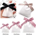 Ribbon Velvet Jewelry Gift Bags Sack 7x9cm 10x12cm 12x15cm pack of 50 Eyelashes Makeup Lipstick Drawstring Pouches