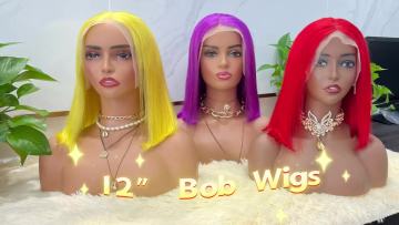 hot selling transparent hd lace front closure short bob wigs,virgin hair natural black blonde color short bob wigs1