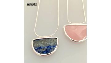 Sumando Customised Natural Stone  Siver Necklace Set for Ladies Jewelry1