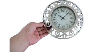 8 Inch Roman Numeral Wall Clock - Champagne Gold Wrought Iron, Silent Quartz, Timeless Decor