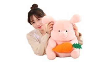 Wholesale Custom Soft Pink Pig Plush Toy with Carrot Pillow1