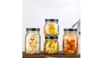 Glass Mason Jar Food Canning Packaging Glass Jar For Jam Honey Juice Pickle With Metal Lid1