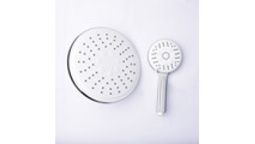 Ningbo Factory Round 5 Functions Chrome ABS Plastic Wall-Mounted Dual Handle Bathroom Rain Shower Set1