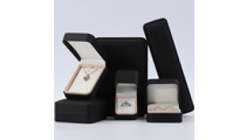 Hanhong wholesale black leather jewelry packaging earrings necklace jewellery luxury bracelet ring PU leather jewelry box1